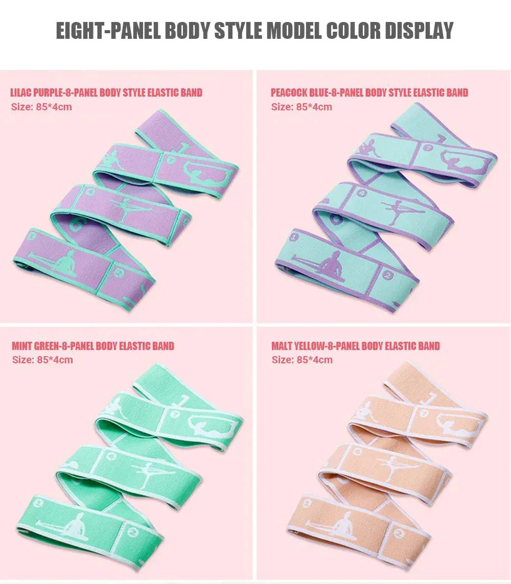 Multi-section yoga resistance bands for full-body workouts and stretching