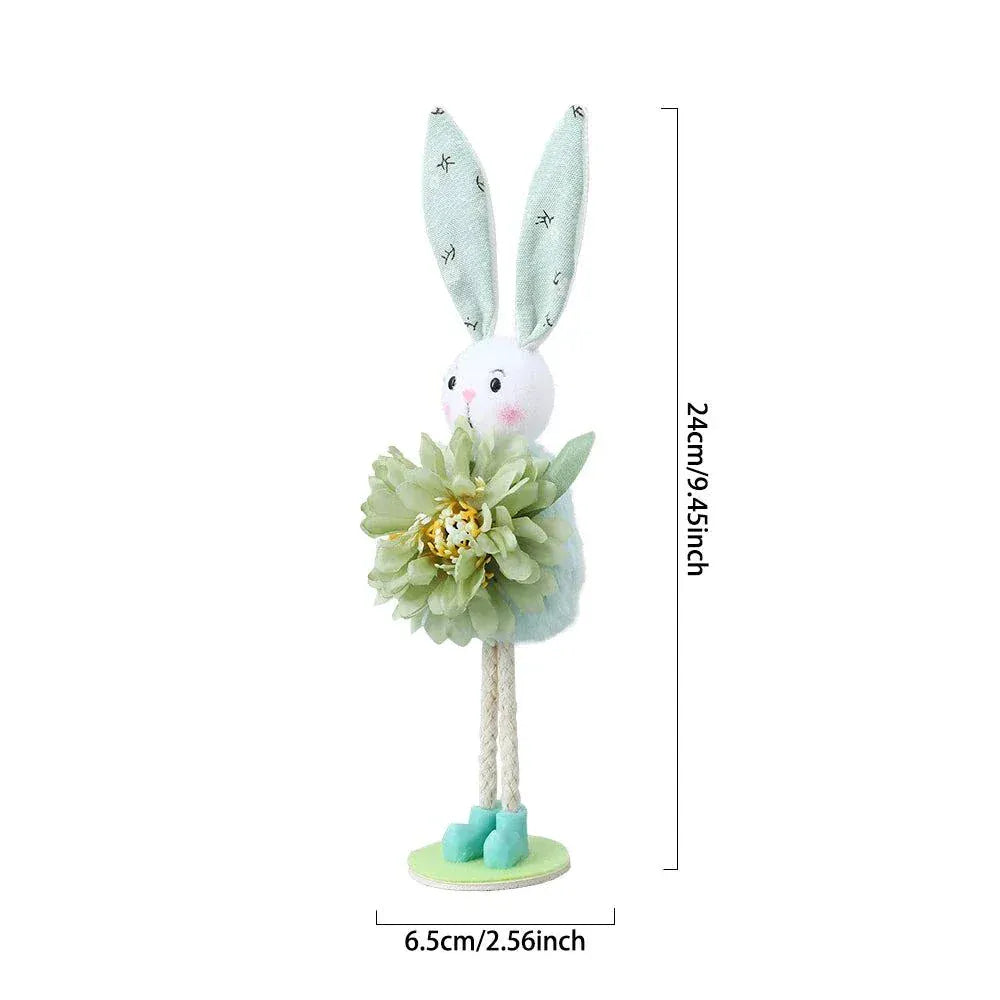 Easter Bunny Decor White Yellow Green Pink Flower Yarn Skirt -Kid Gift