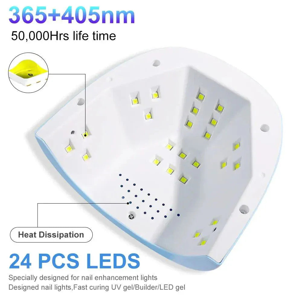 Professional UV LED Nail Lamp with 24 LEDs for fast gel nail curing and drying