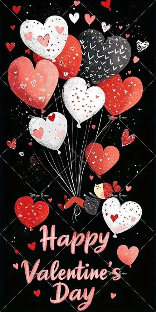 Valentine Day Door Cover with vibrant red roses and love-themed design for romantic occasions