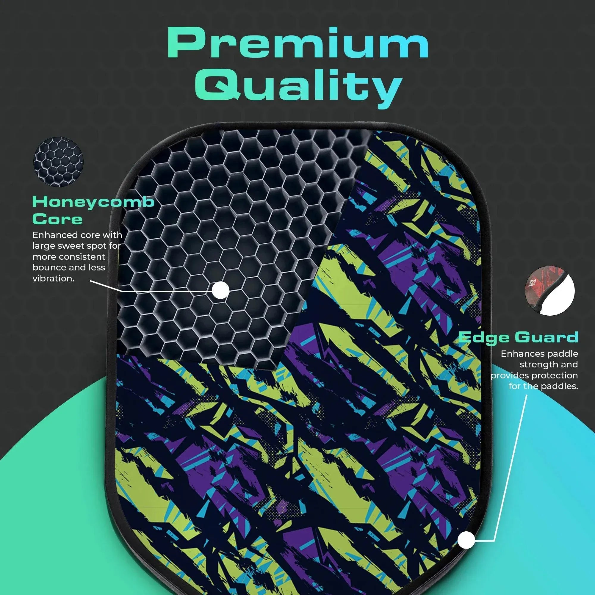 Tiger Zebra Style USAPA Pickleball Paddle Fiberglass Surface With High Grit & Spin Unibody Edgeless Sport Racquet Pickleball