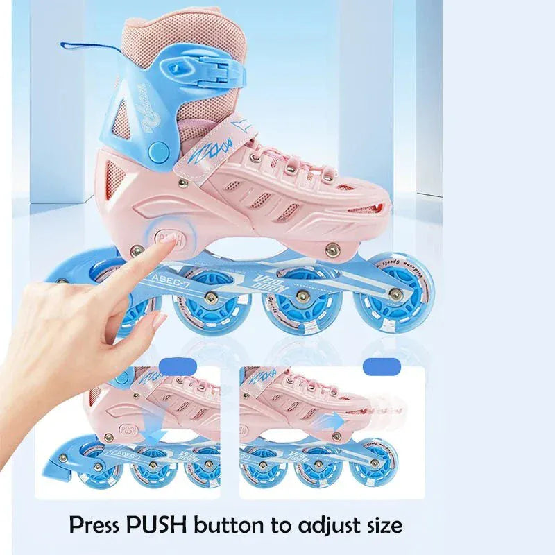 Adjustable Inline Skates for Kids and Adults Full Lights Up PU Wheel