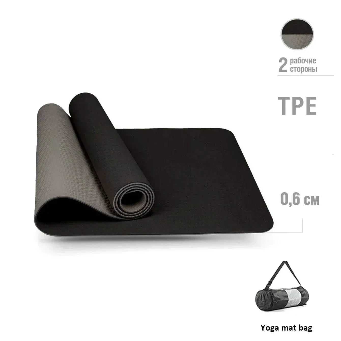 Yoga Mat - Eco Friendly Non Slip Double-Sided Fitness Exercise Mat.