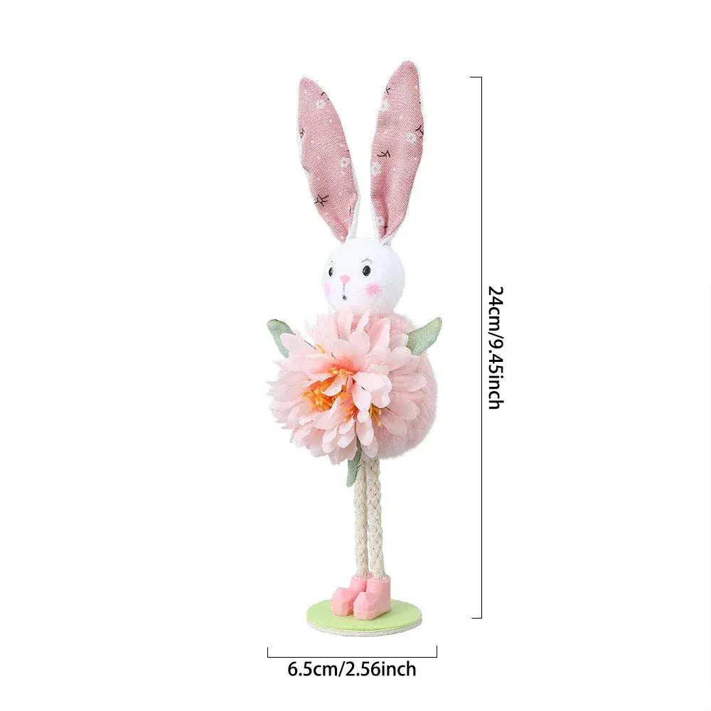 Easter Bunny Decor White Yellow Green Pink Flower Yarn Skirt -Kid Gift