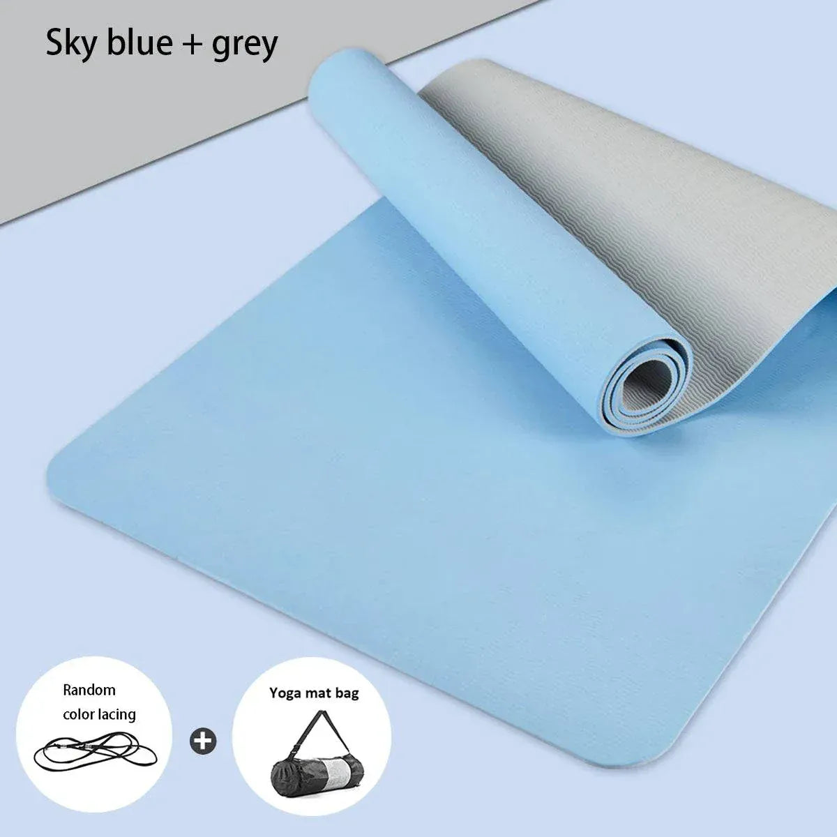 Yoga Mat - Eco Friendly Non Slip Double-Sided Fitness Exercise Mat.