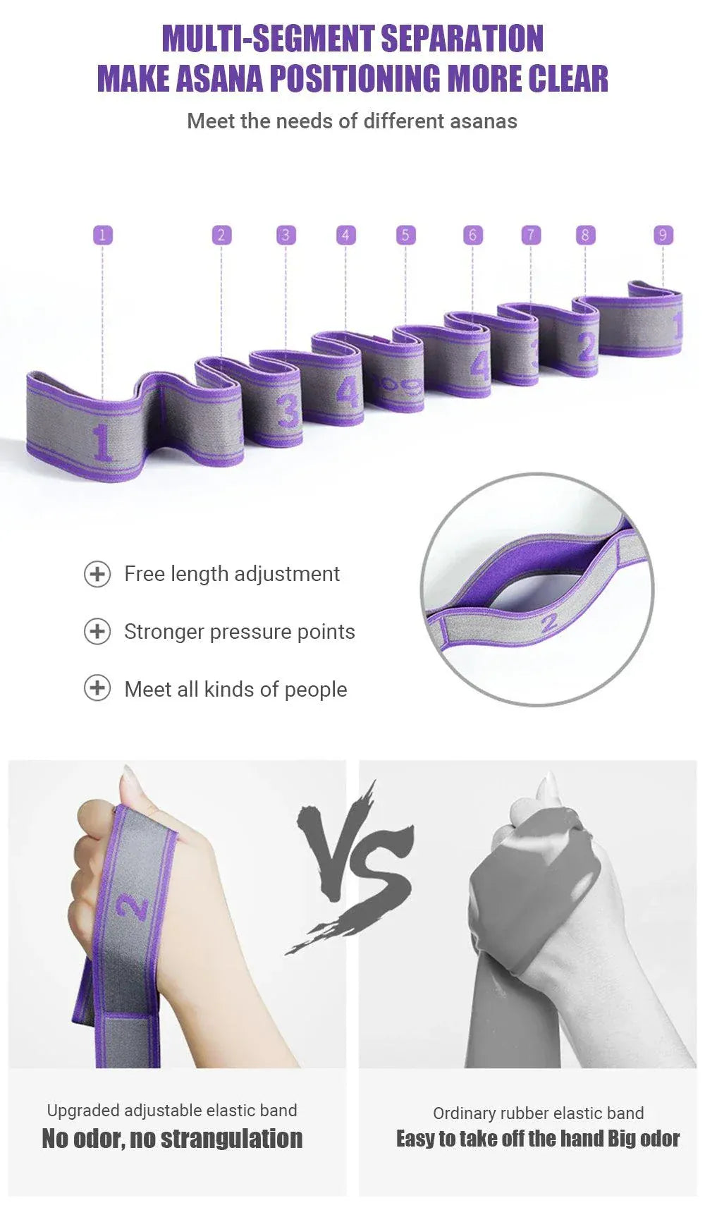 Multi-section Yoga Resistance Bands for full-body workouts, stretching, and strength training