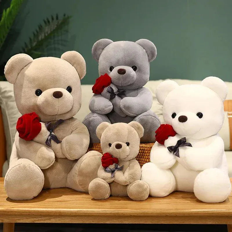 Rose Bear Plush - Soft Stuffed Plush Toy for Gifts & Decor, valentine