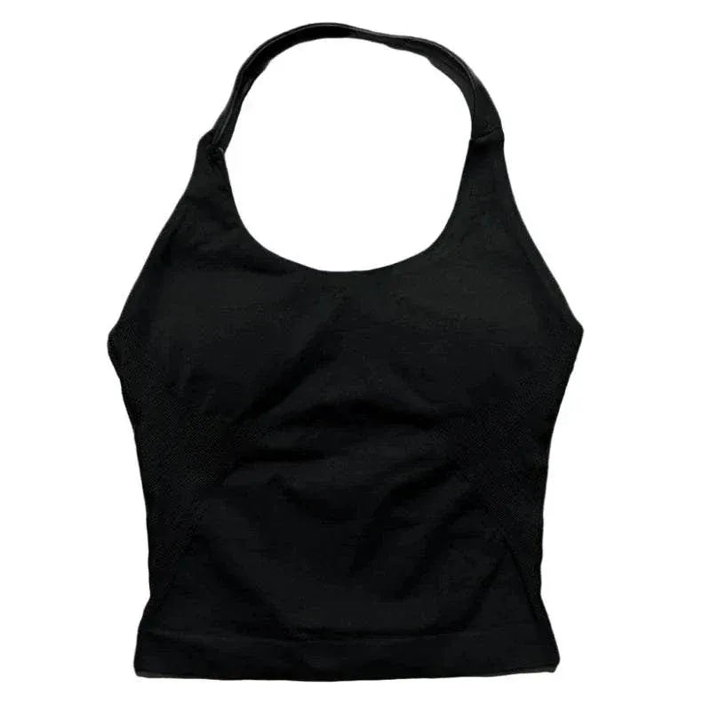Women wearing high elastic quick-dry yoga vest for sports and gym workouts