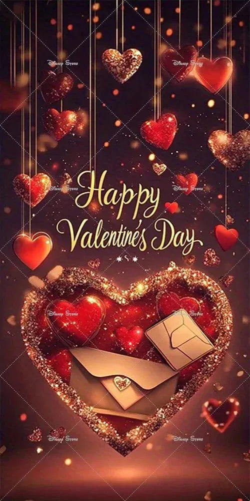 Valentine Day Door Cover with red roses and love-themed design for romantic celebrations