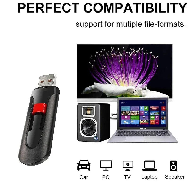 High-speed 2.0 USB Flash Drive with 4-128GB storage for secure, portable file storage and fast data transfer