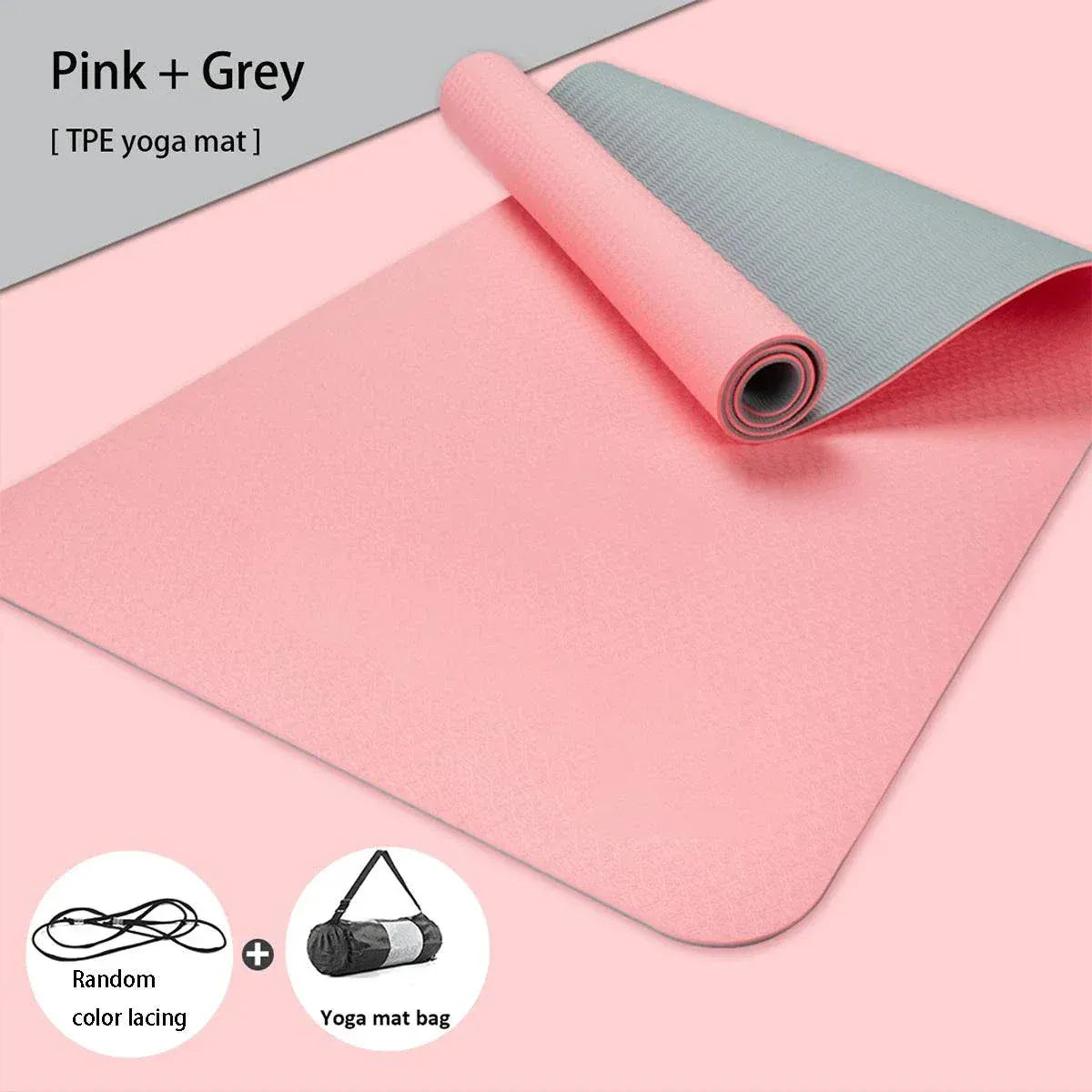 Yoga Mat - Eco Friendly Non Slip Double-Sided Fitness Exercise Mat.