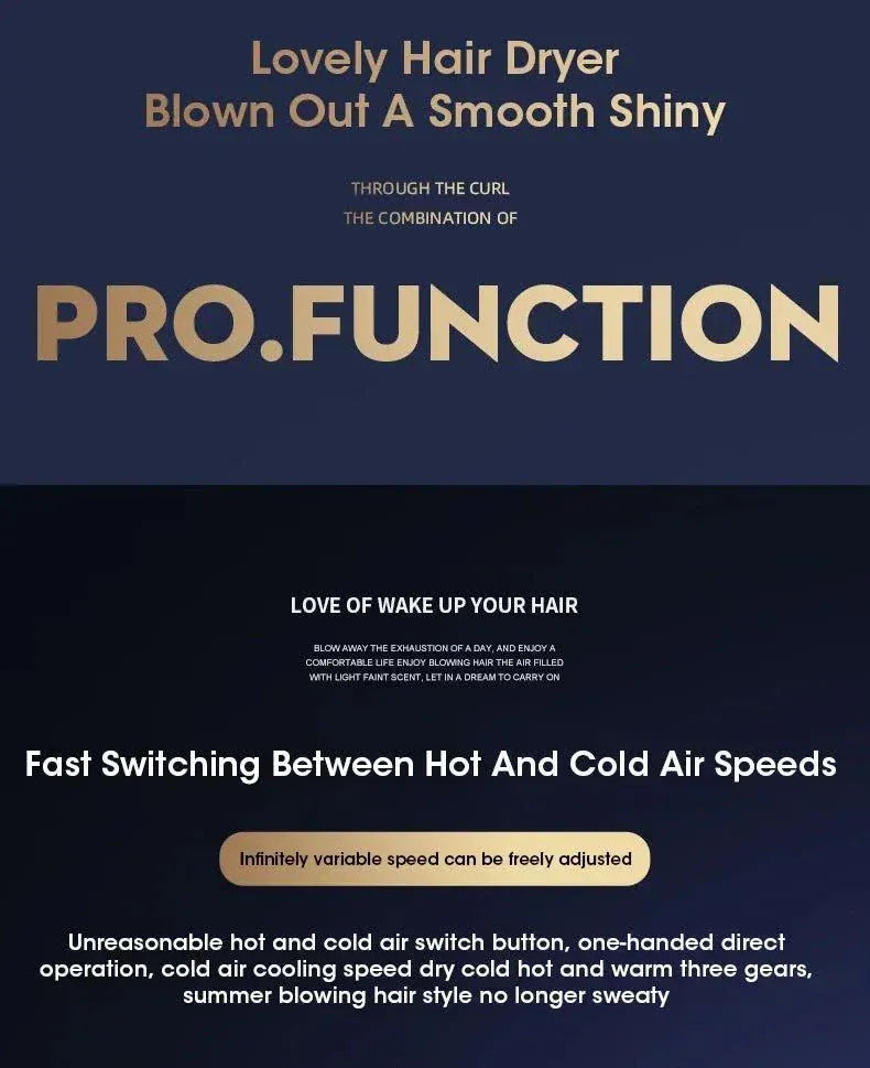 Professional ionic hair dryer with strong airflow and ergonomic design for fast, frizz-free drying and salon-quality results