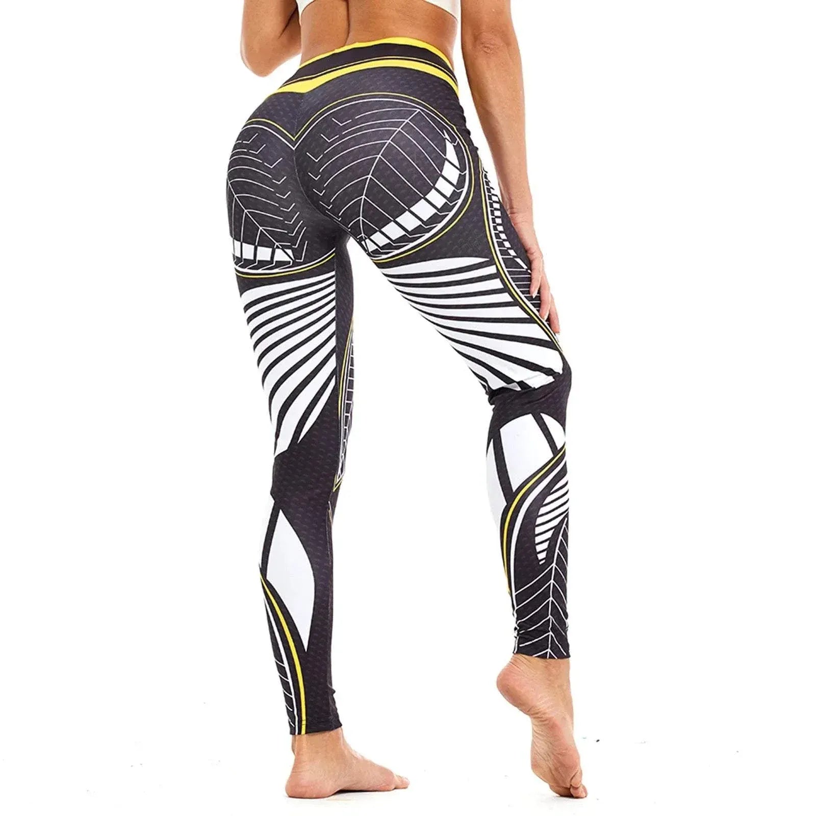 Plus Size Leggings - Women's Print Sports Leggings for Fitness & Yoga