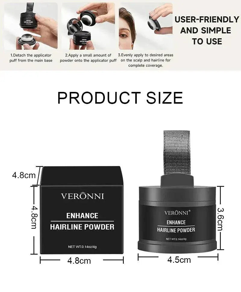 14 color hair line powder applicator compact for natural-looking black root touch-up and hairline coverage