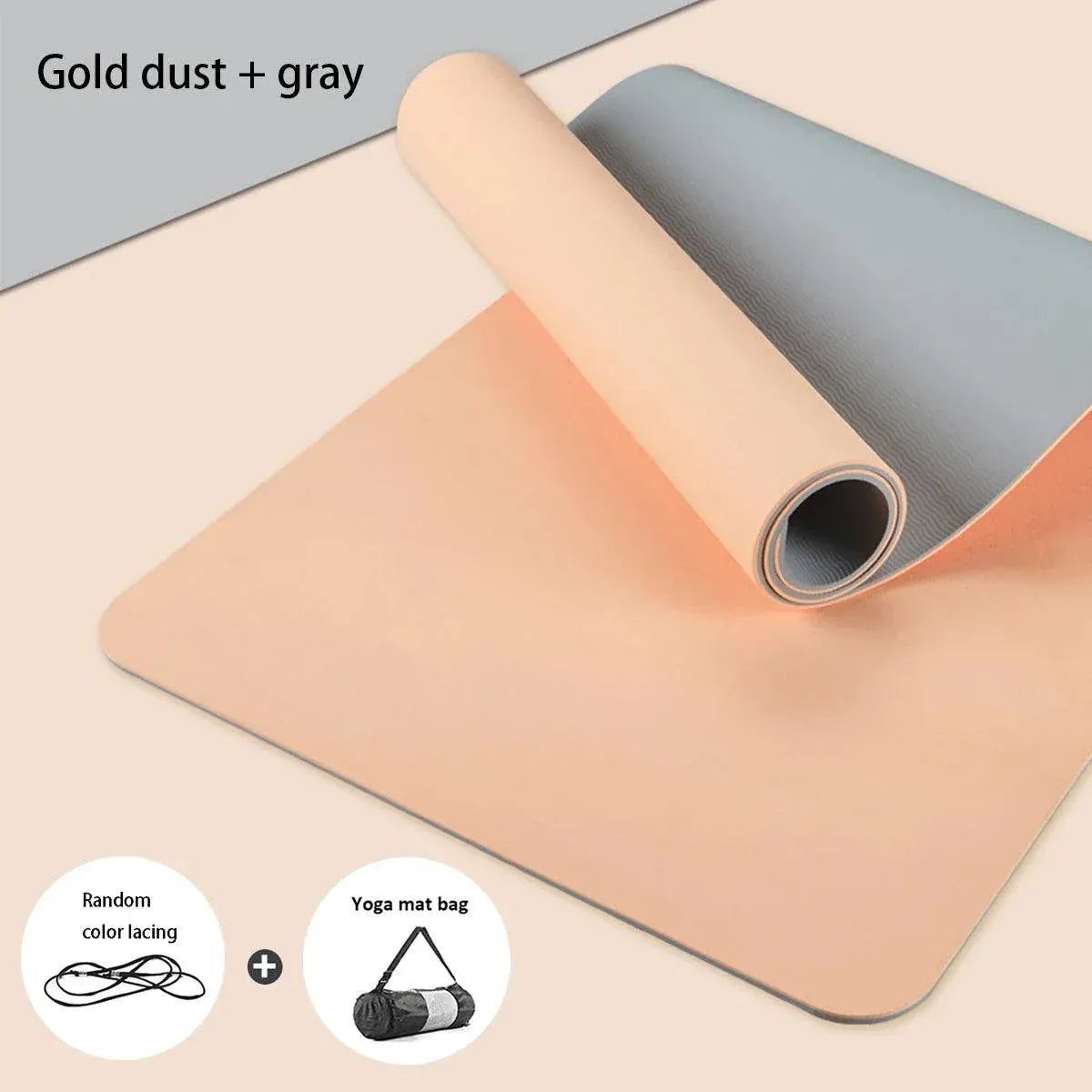Yoga Mat - Eco Friendly Non Slip Double-Sided Fitness Exercise Mat.
