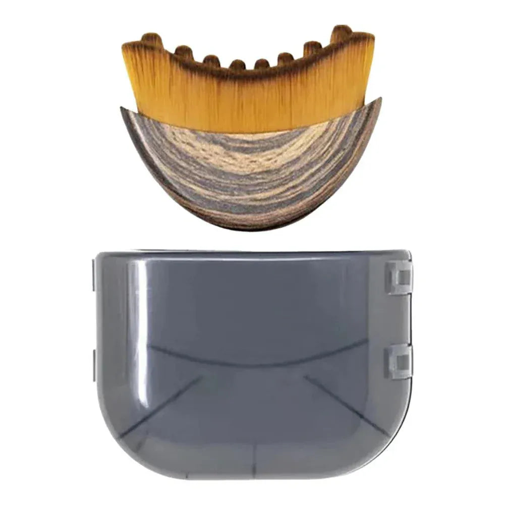 Portable dry facial brush with soft bristles for gentle lymphatic massage and face sculpting