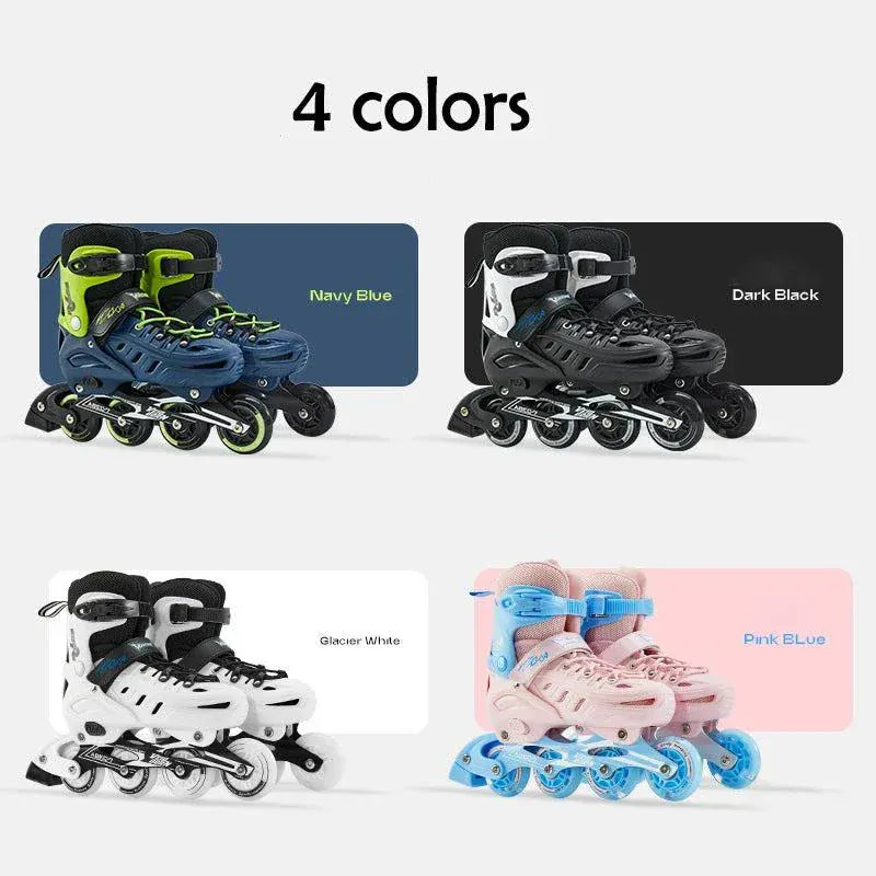 Adjustable Inline Skates for Kids and Adults Full Lights Up PU Wheel