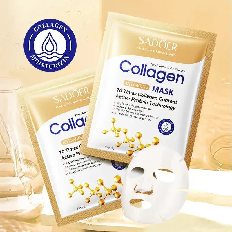 Anti-wrinkle collagen face mask moisturizing anti-aging repair brightening skincare sheet mask pack of 10