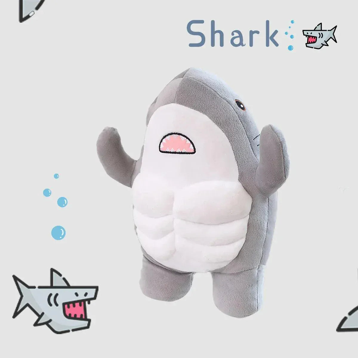 Muscle Shark Plush Toys- Soft 35cm Ocean Whale Stuffed Animal for Kids