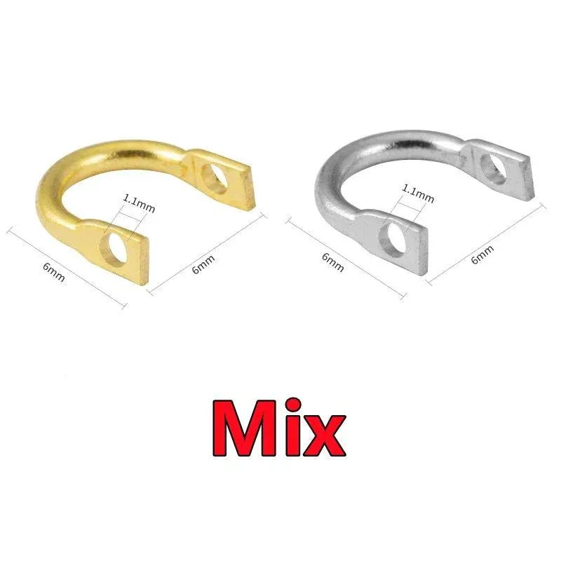 Fishing U-Ring 6*6mm Silver Gold Rotating Piece Accessory - Spinner