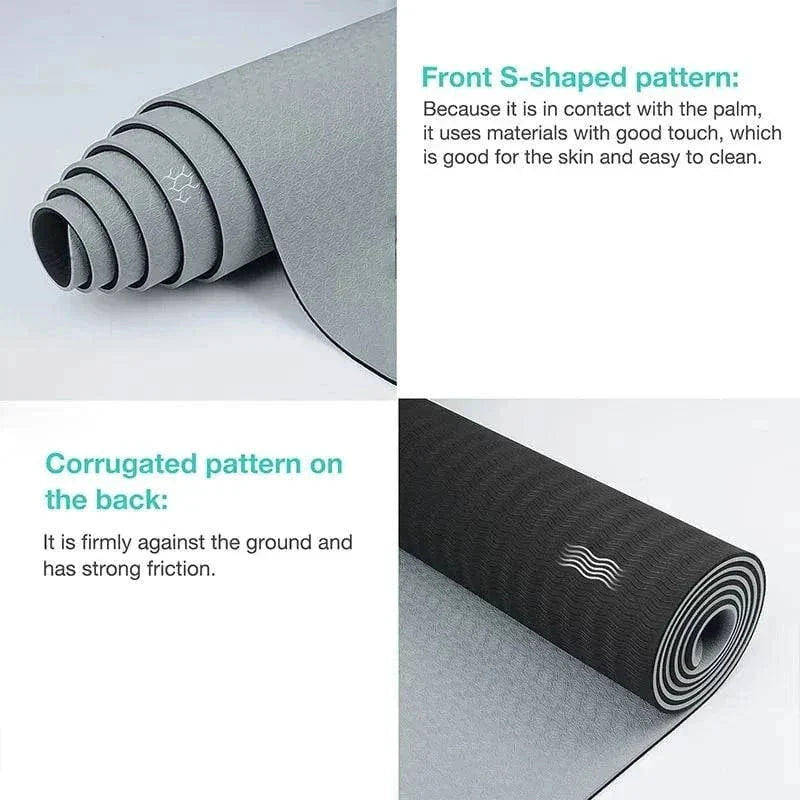 Yoga Mat - Eco Friendly Non Slip Double-Sided Fitness Exercise Mat.