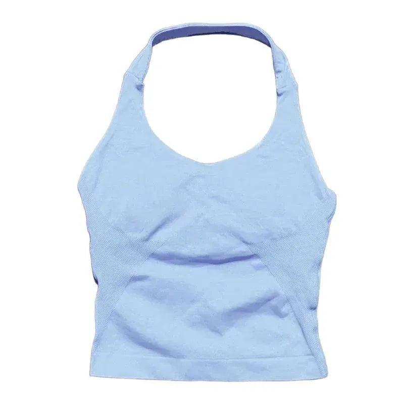 Women wearing Histello quick-dry high elastic nylon yoga vest for sports and fitness workouts