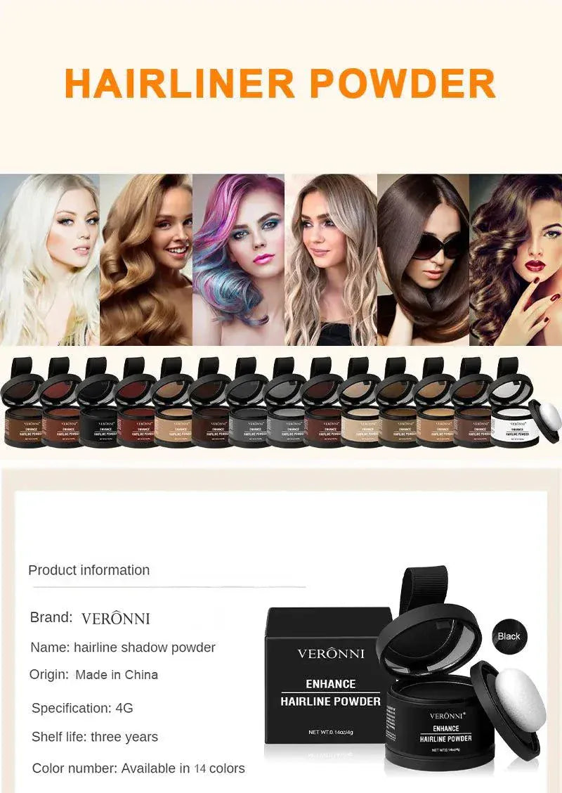 14 color Hair Line Powder black root concealer for natural hairline coverage and fill-in repair