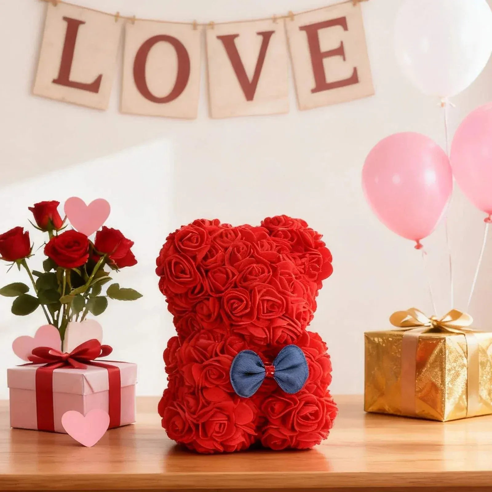 2026 Valentine Day Rose Bear made of soft foam roses in teddy bear shape for romantic gift