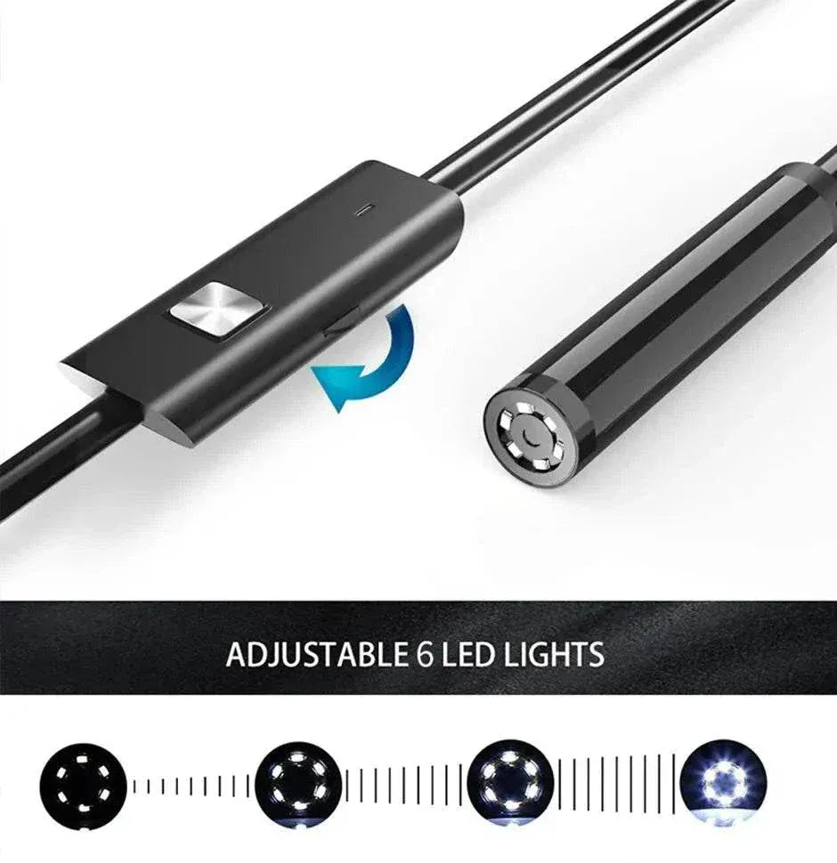 7mm Type-C Endoscope Camera Waterproof with 6 LEDs for Phone and PC