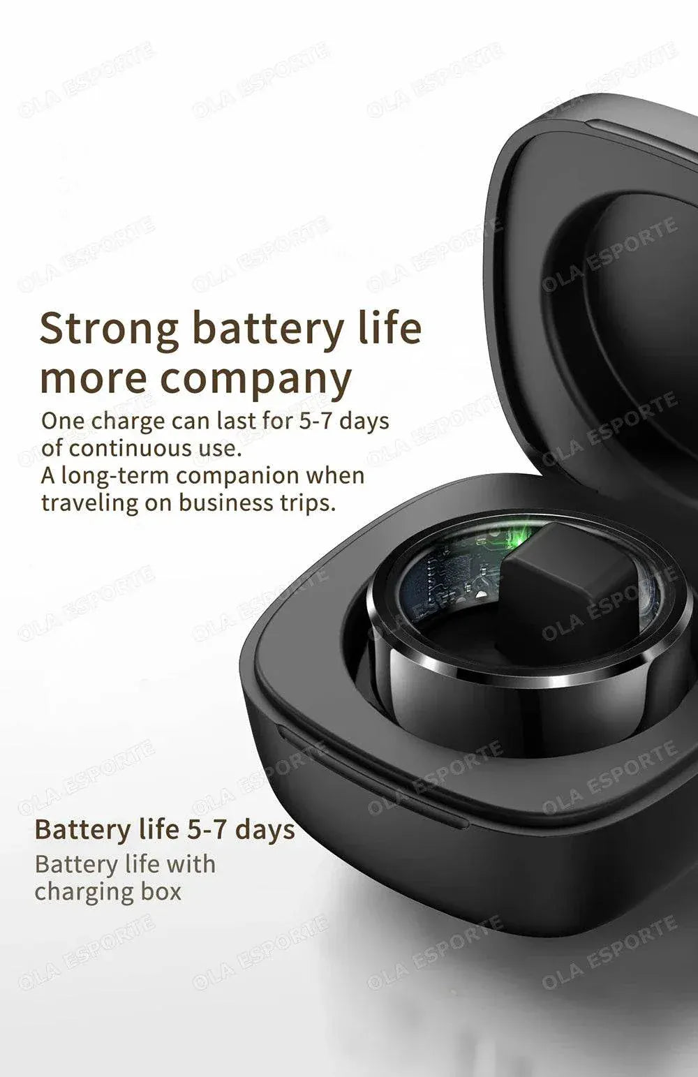 2026 Smart Ring health and fitness tracker displaying heart rate and activity stats