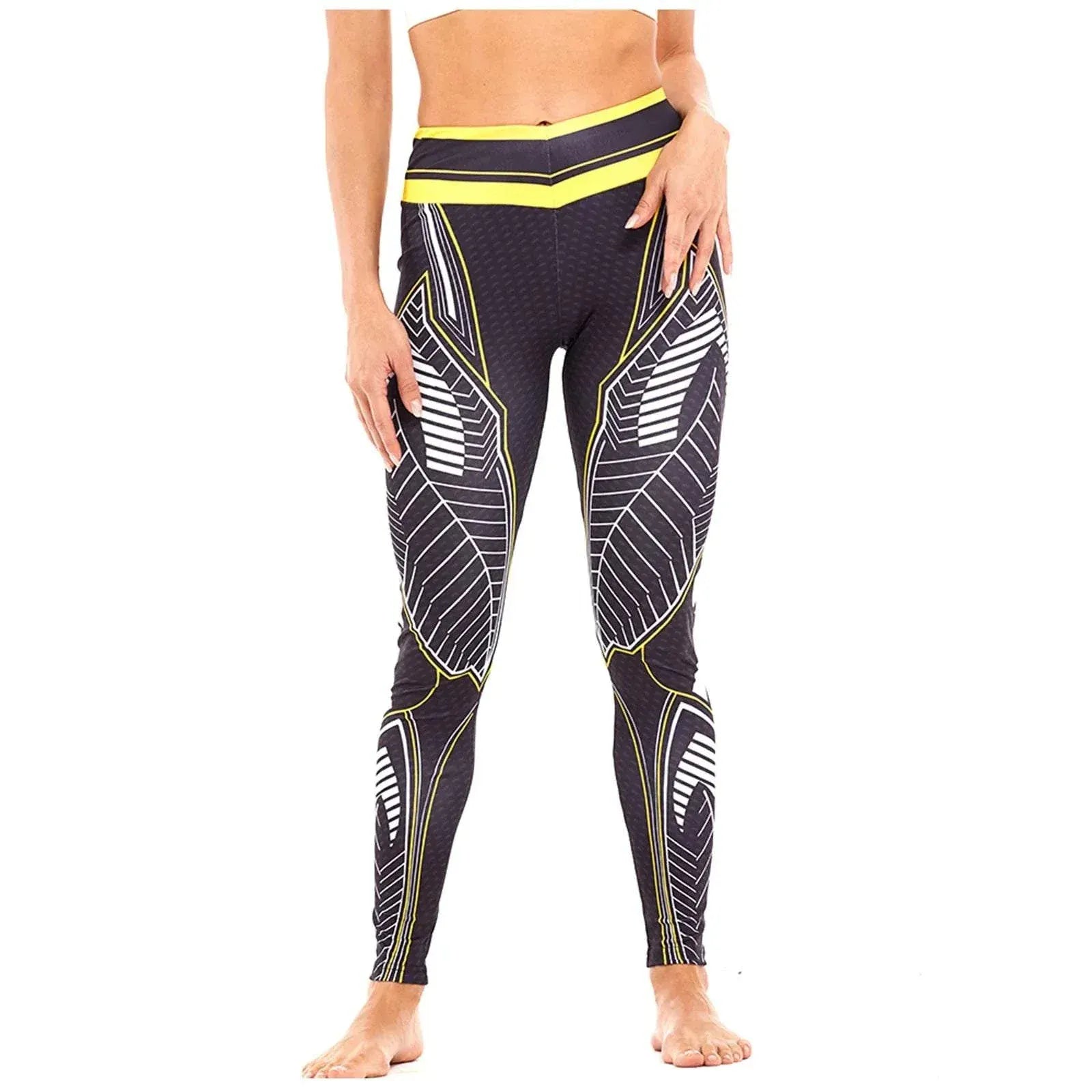 Plus Size Leggings - Women's Print Sports Leggings for Fitness & Yoga