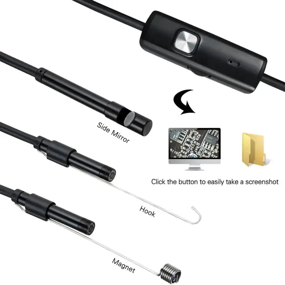 7mm Type-C Endoscope Camera Waterproof with 6 LEDs for Phone and PC