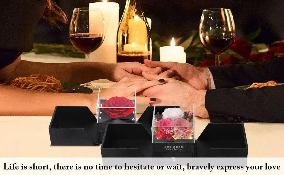 Luxurious Rose Gift Box with elegant necklace gift set for special occasions