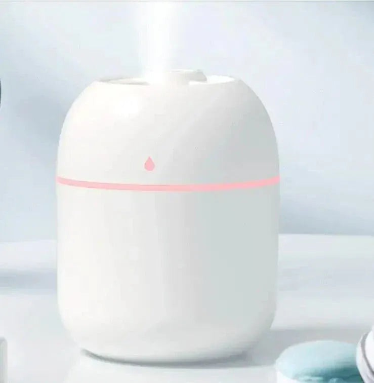 250ML USB Mini Air Humidifier & Diffuser with ultrasonic mist and LED lighting for aromatherapy and air hydration