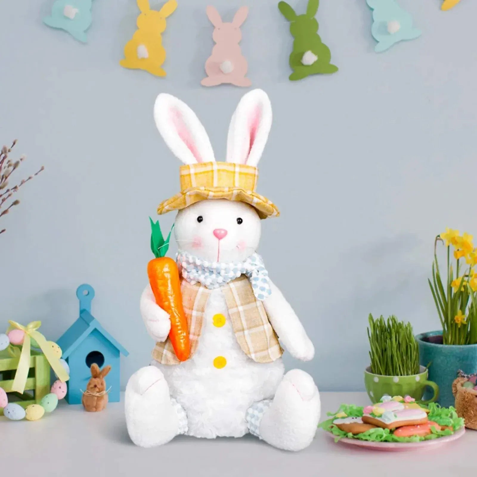 Easter Bunny Decorations - Handmade Swedish Gnome Dolls for Spring.