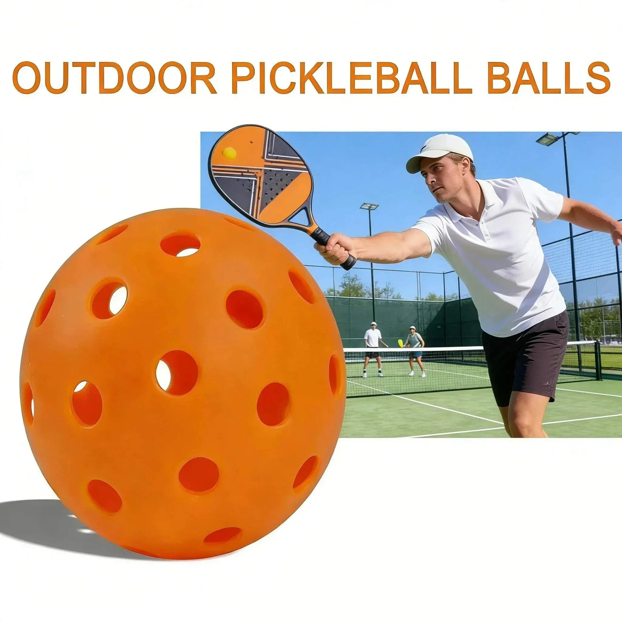 12pcs Pickleball 74MM 40 Holes Outdoor Durable Pickleballs 26g per Ball for Competition Pack of Outdoor Pickleballs