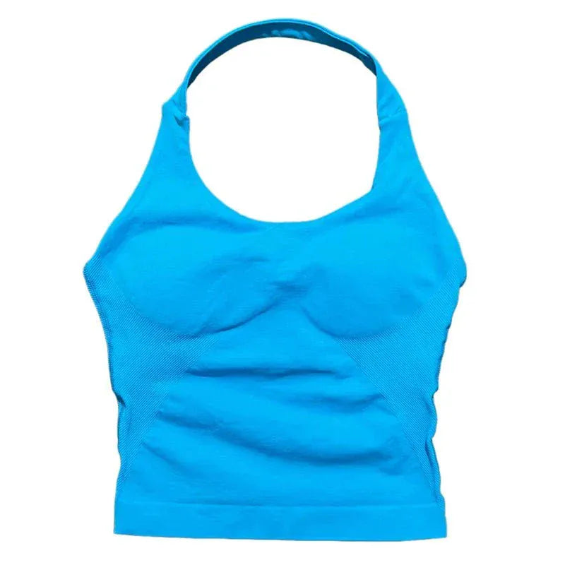 Women sports yoga vest high elastic quick-dry seamless workout tank top