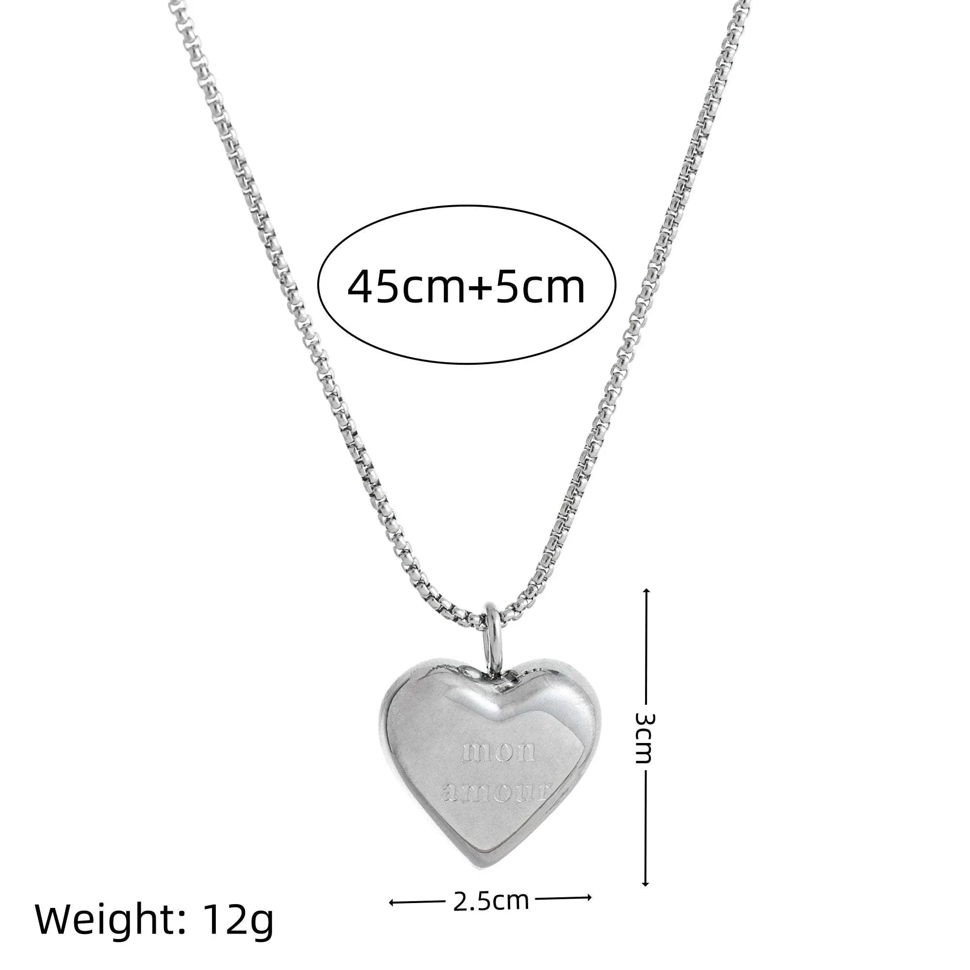 Double-sided love necklace pendant for women with elegant, romantic design