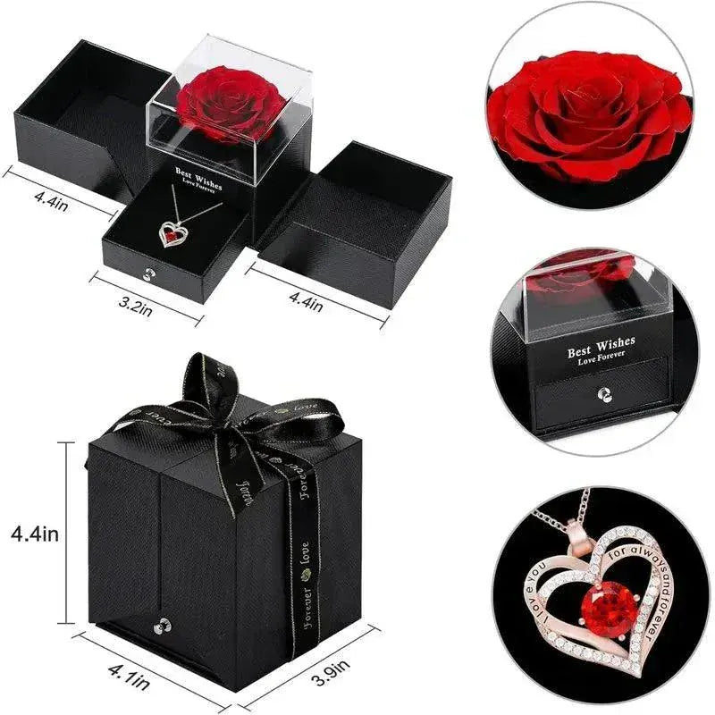 Luxurious Rose Gift Box with elegant necklace gift set for special occasions