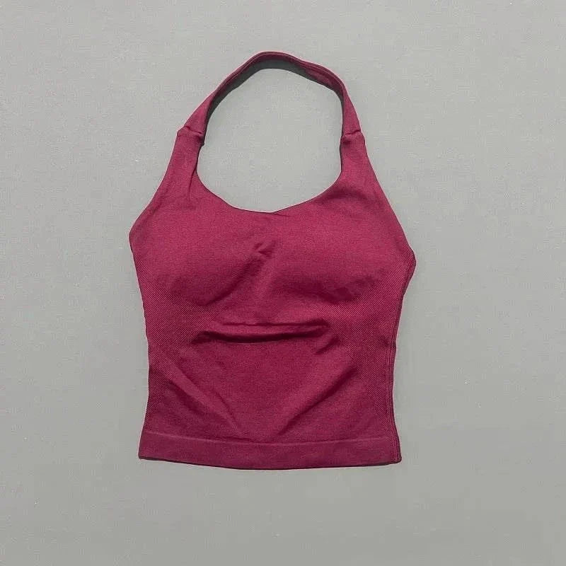 Women sports yoga vest high elastic quick-dry workout gym top