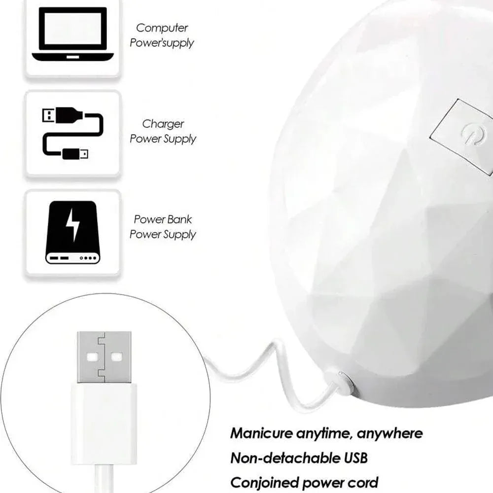 54W USB UV LED nail gel lamp with automatic sensor and compact design for fast gel polish curing