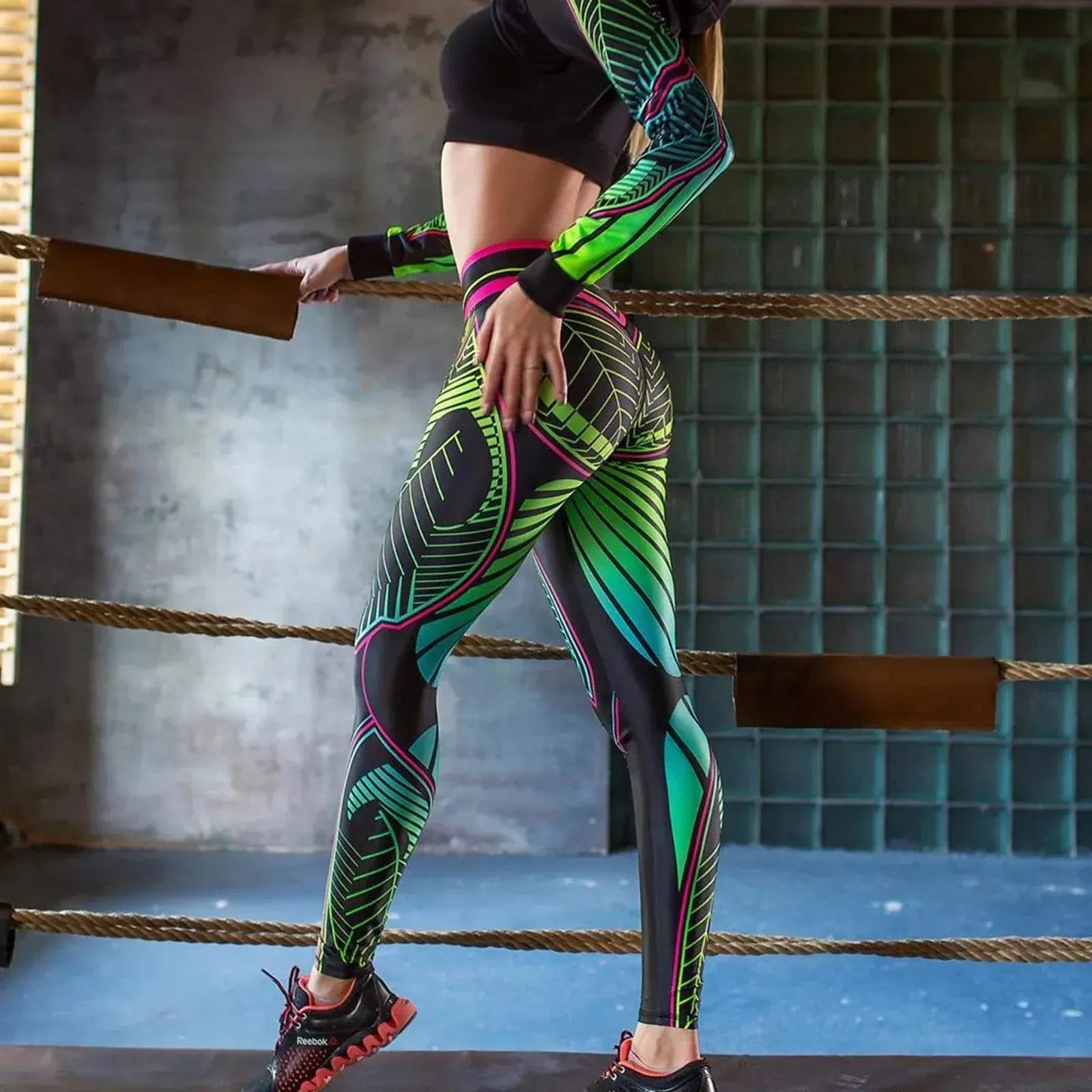 Plus Size Leggings - Women's Print Sports Leggings for Fitness & Yoga