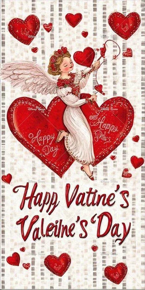 Valentine Day Door Cover with red roses and love-themed design for romantic decor