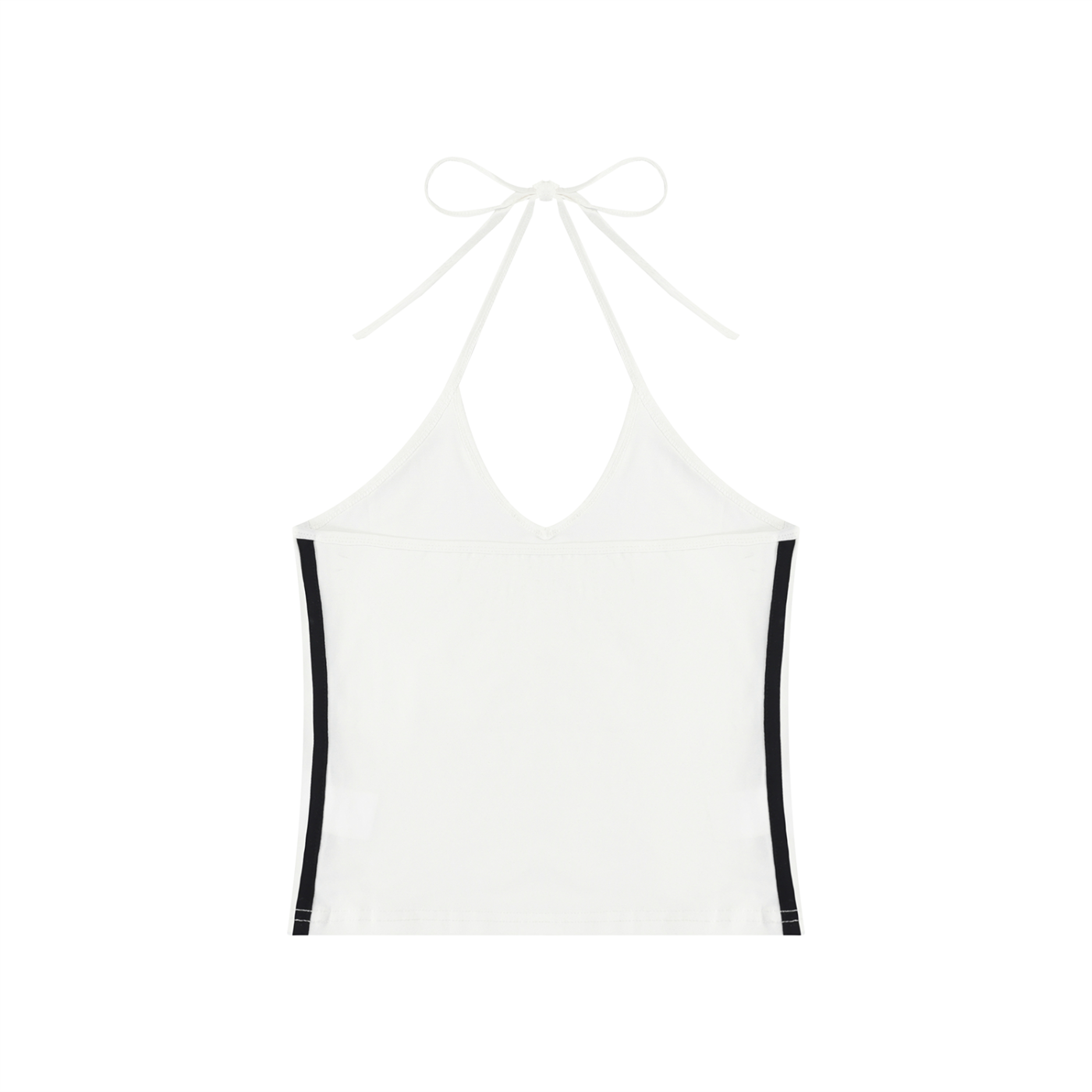 Women’s slim-fit color block halter crop tank top with V-neck and backless tie, Y2K-inspired design