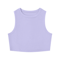Women’s tight crewneck crop tank top in ribbed, sleeveless bodycon design