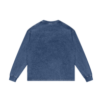 Unisex oversized acid wash long sleeve cotton t-shirt with vintage style and relaxed fit