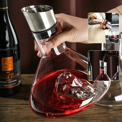 Iceberg Waterfall Wine Decanter - Transparent Lead-Free Crystal Glass