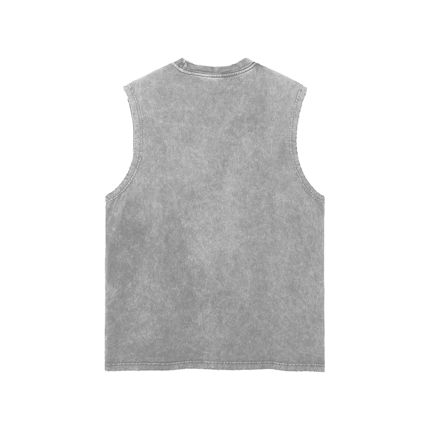 Snow Washed Frayed Hem Tank Top – Unisex Cotton Sleeveless Shirt