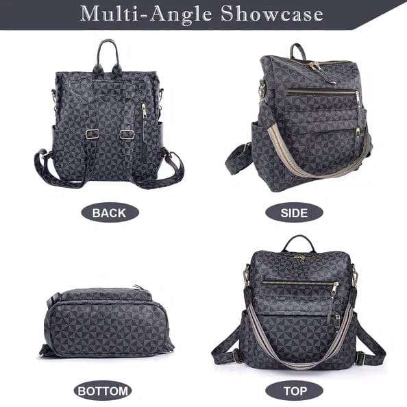 Stylish women's university shoulder bag with convertible straps and spacious synthetic leather design