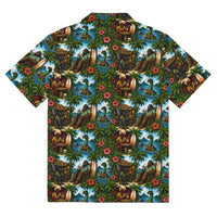 Unisex Bigfoot Hawaiian shirt with tropical Sasquatch tiki print and UPF 50+ protection